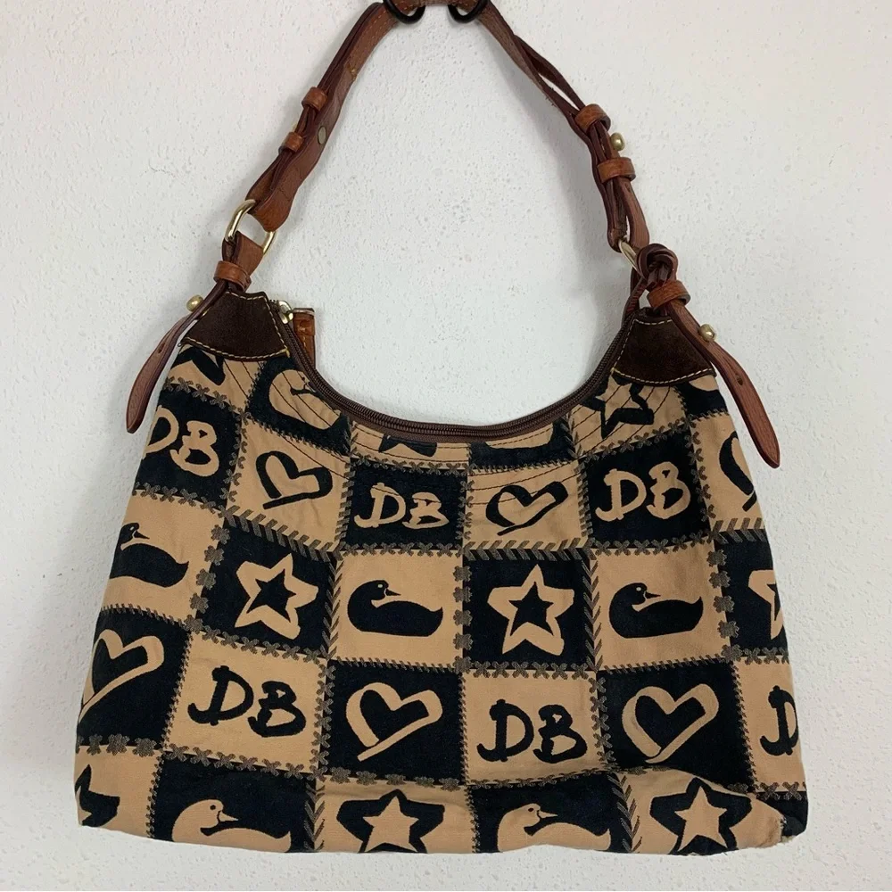 Dooney & Bourke Tan and Black Patterned Bag - Picture 13 of 16